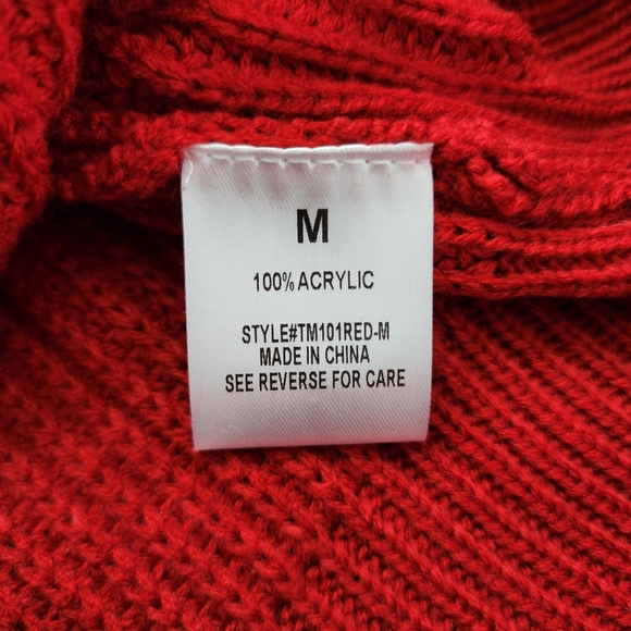 Magnolia Boutique Winter Wonderland Red Mock Neck Sweater size M NWOT - Picture 8 of 9
